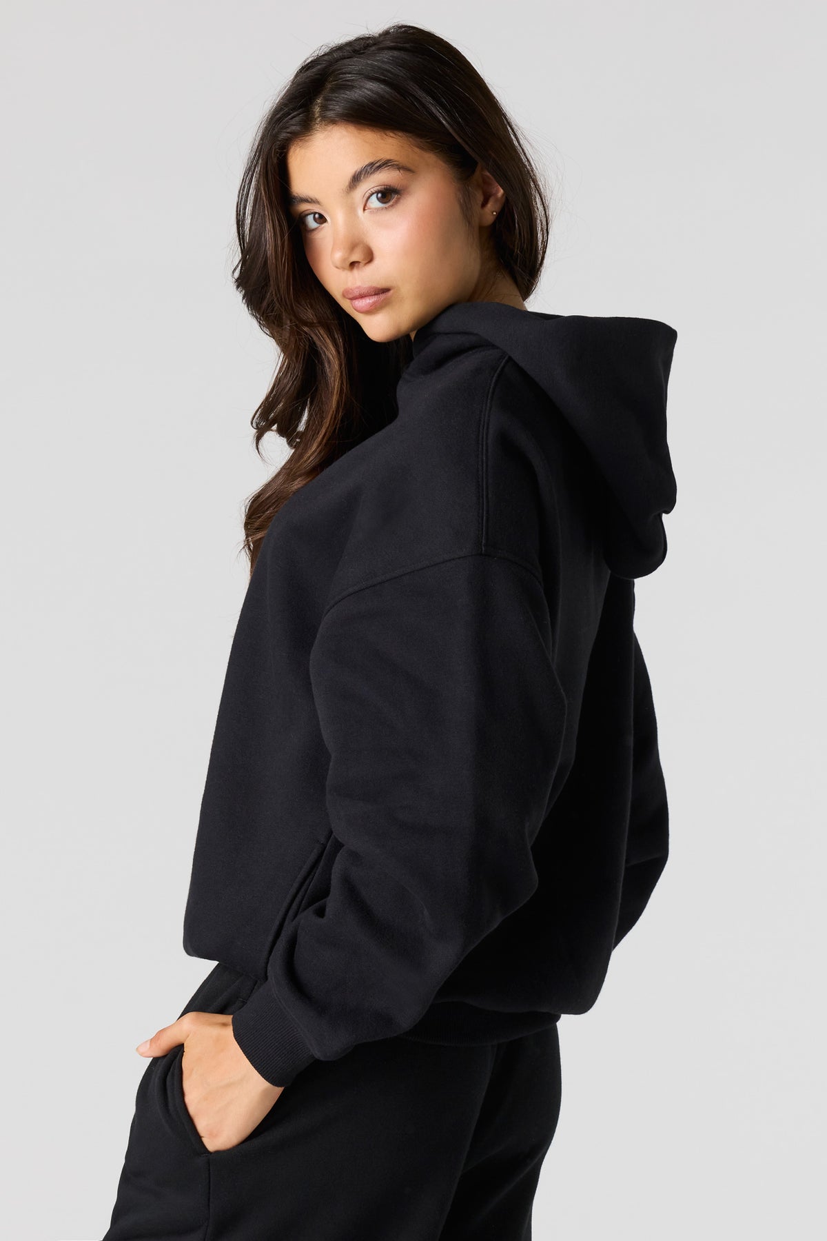 Alt View 2. Luxe Fleece Favourite Hoodie - Black