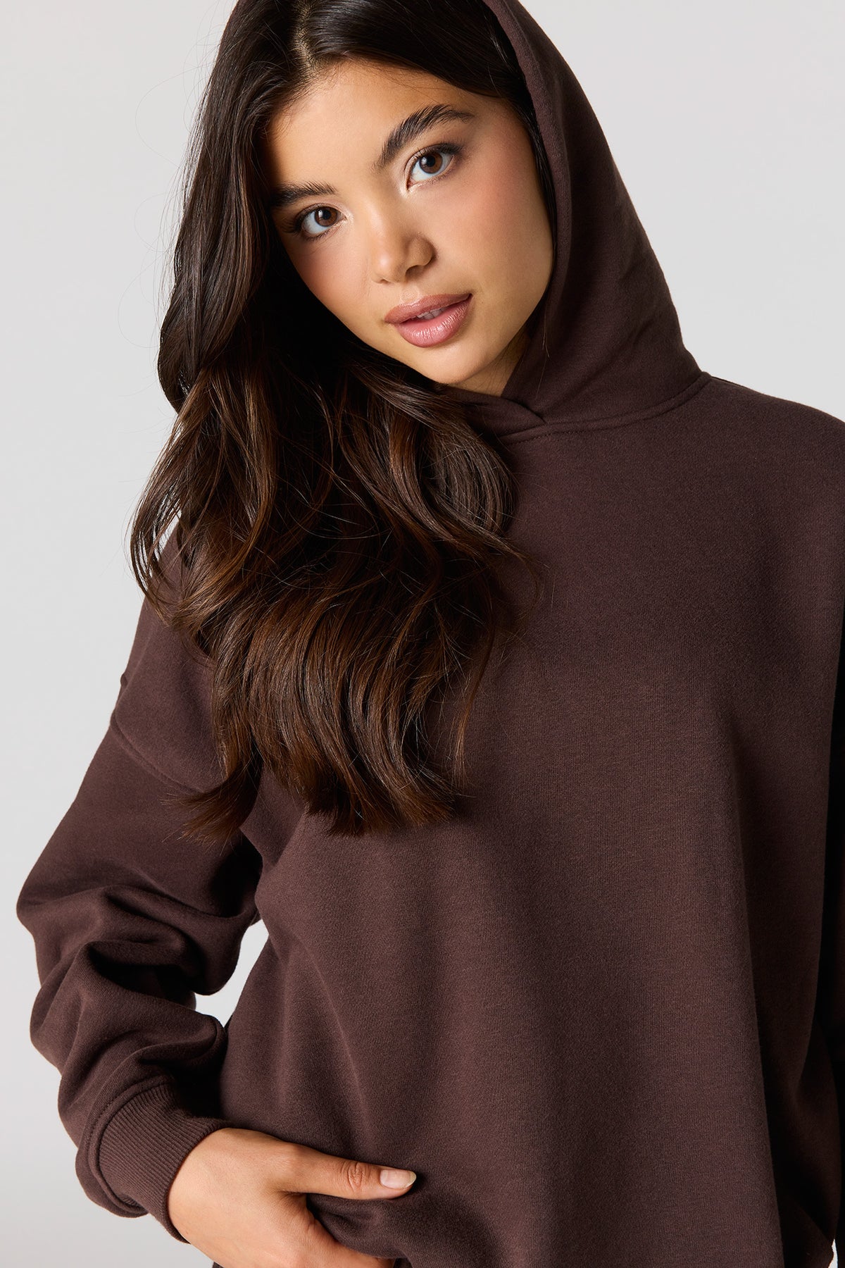 Alt View 4. Luxe Fleece Favourite Hoodie - Brown