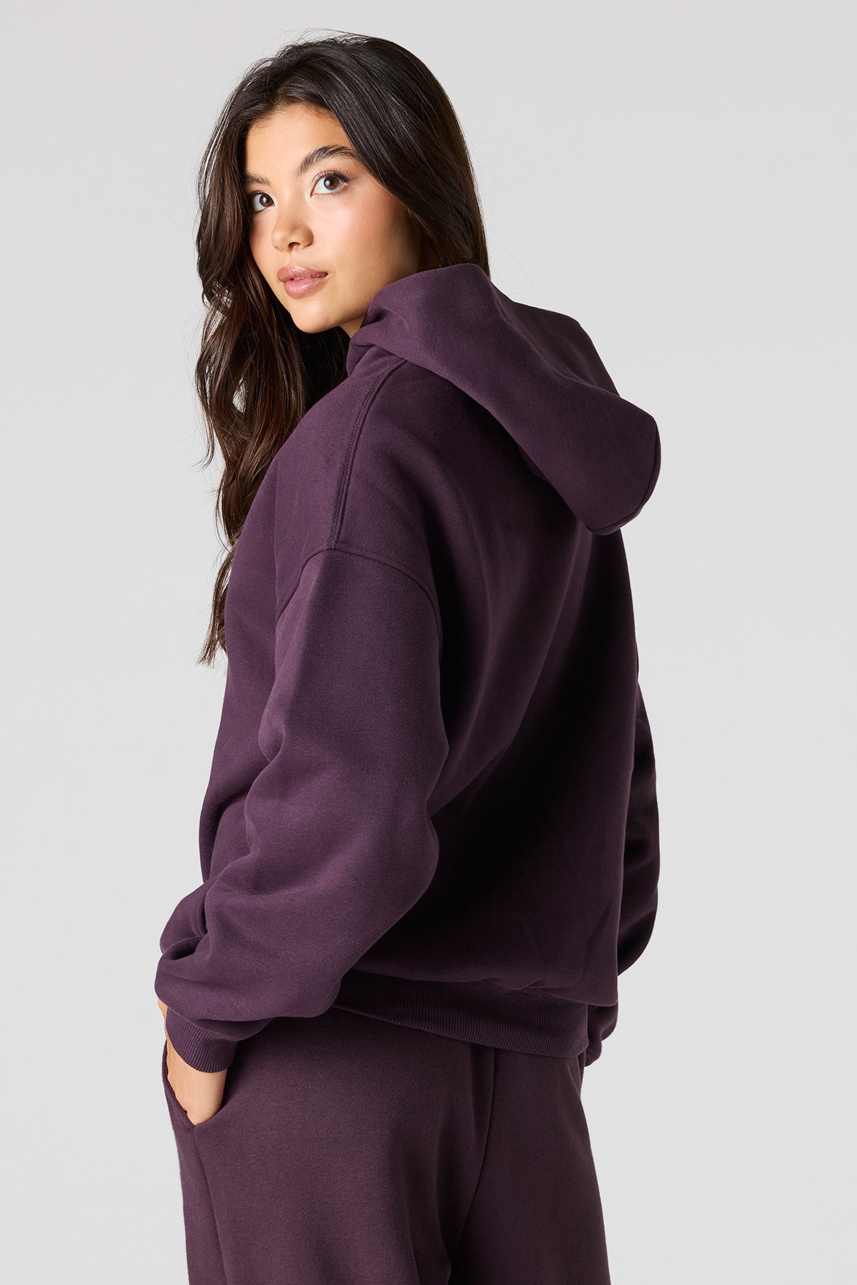 Alt View 2. Luxe Fleece Favourite Hoodie - Purple