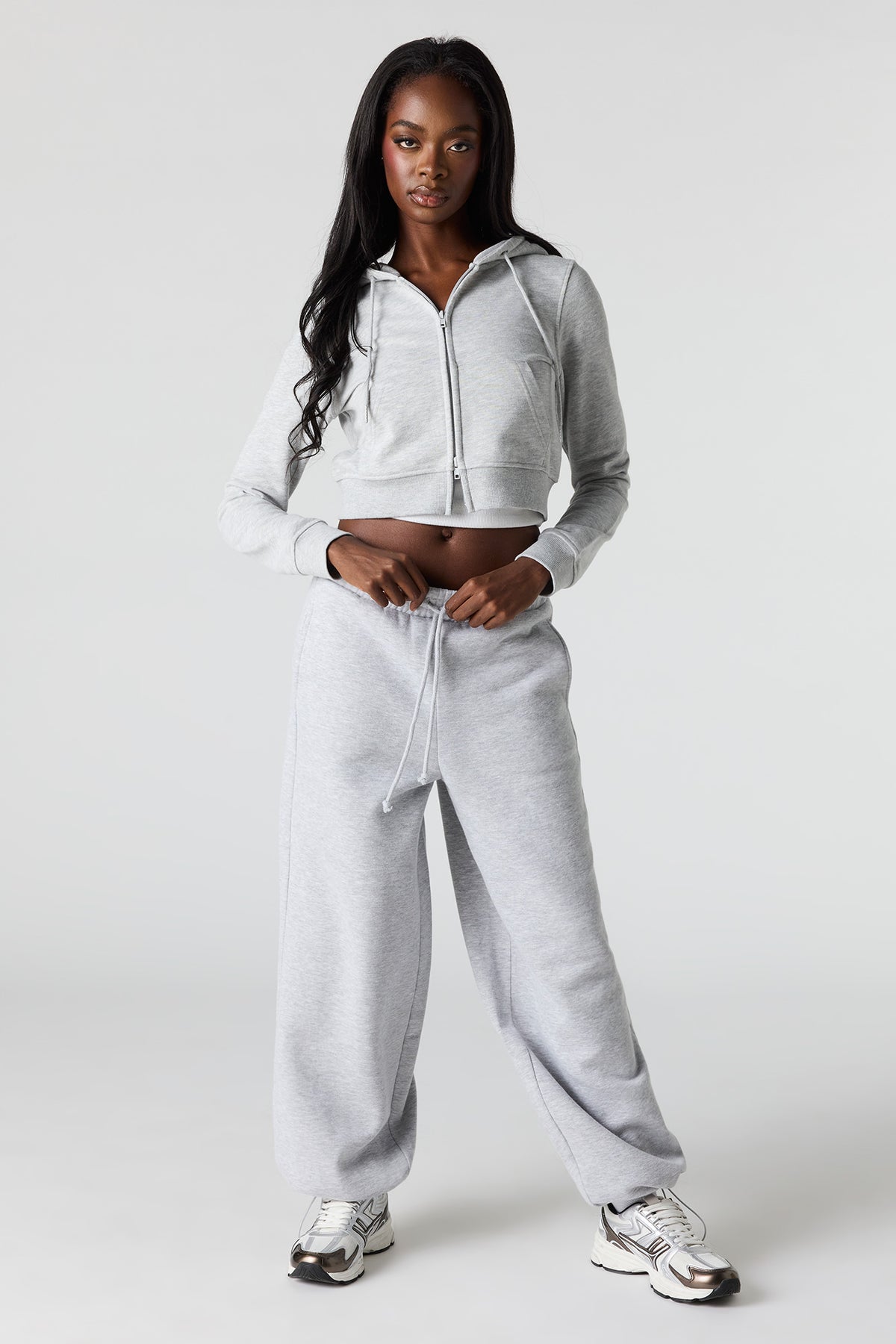 Alt View 11. Luxe French Terry Zip Cropped Hoodie - Pink