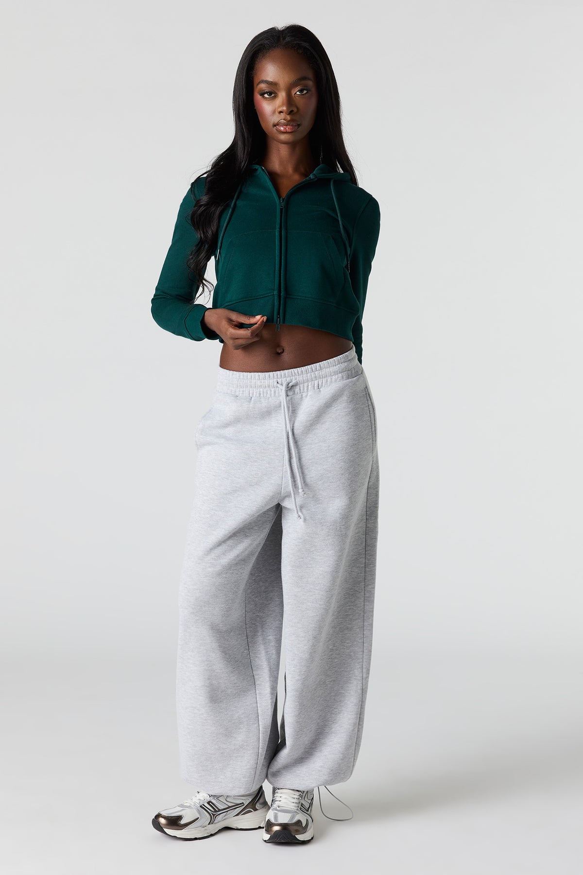 Alt View 15. Luxe French Terry Zip Cropped Hoodie - Pink