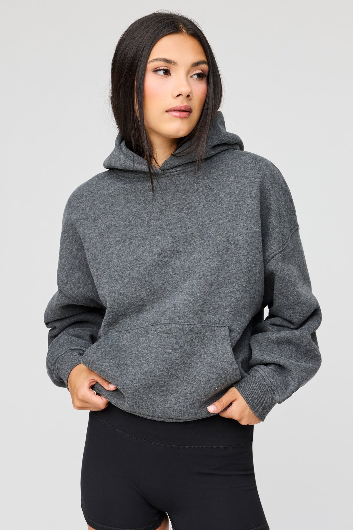 Luxe Fleece Boyfriend Hoodie - Charcoal