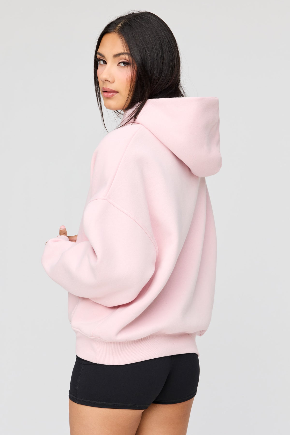 Alt View 2. Luxe Fleece Boyfriend Hoodie - Light Pink