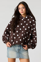 Luxe Fleece Polka Dot Boyfriend Hoodie