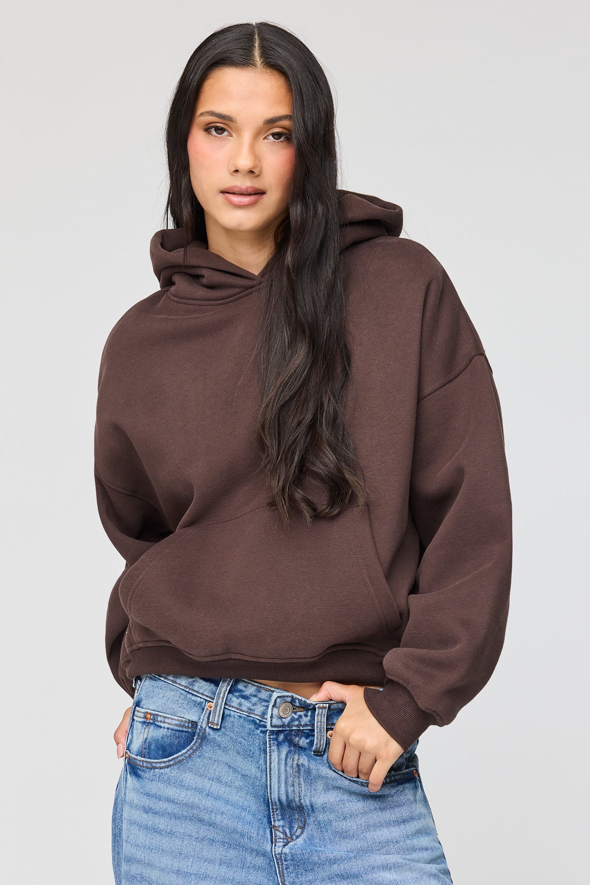 Luxe Fleece Boyfriend Hoodie - Brown
