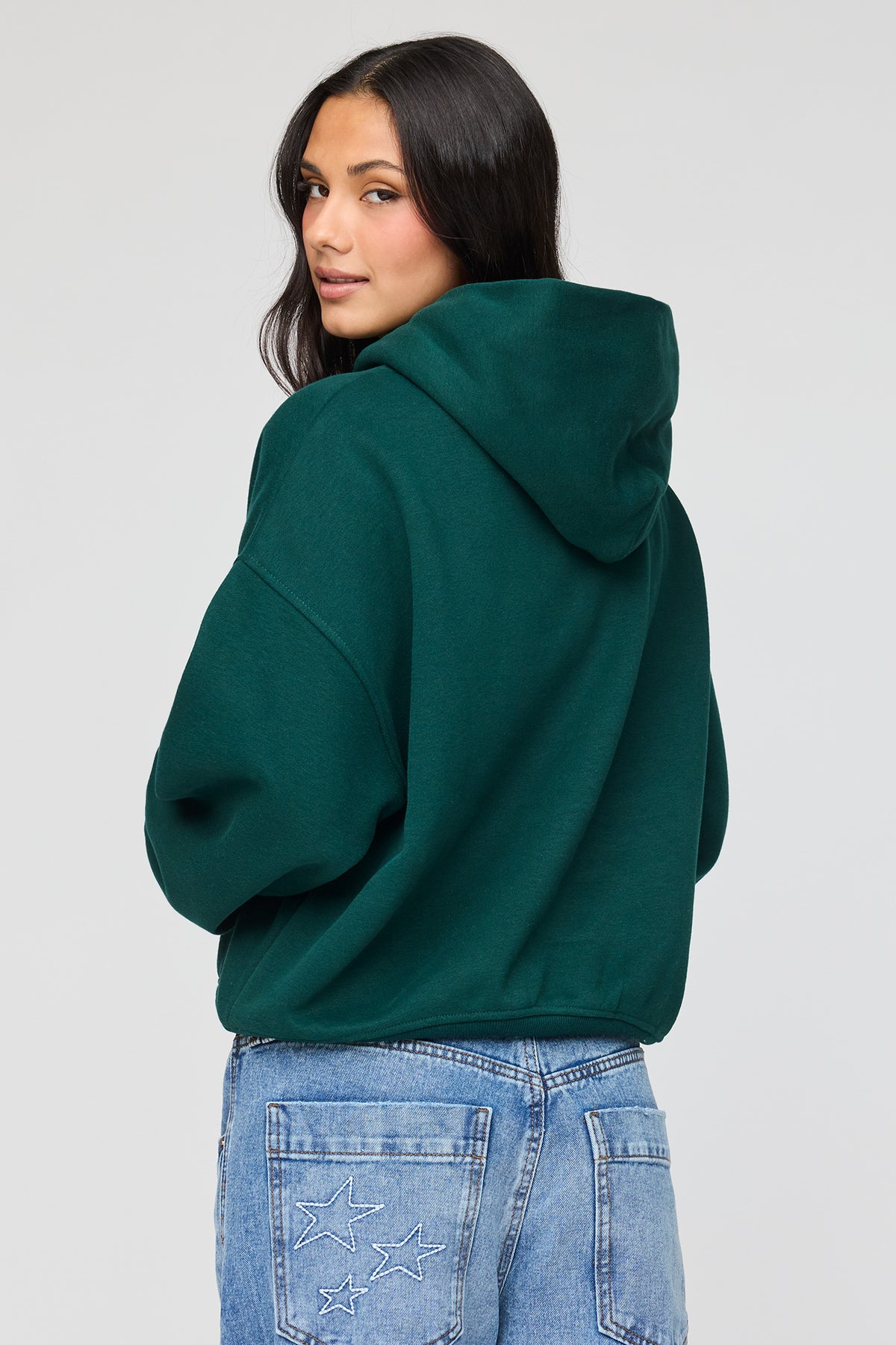 Alt View 2. Luxe Fleece Boyfriend Hoodie - Green