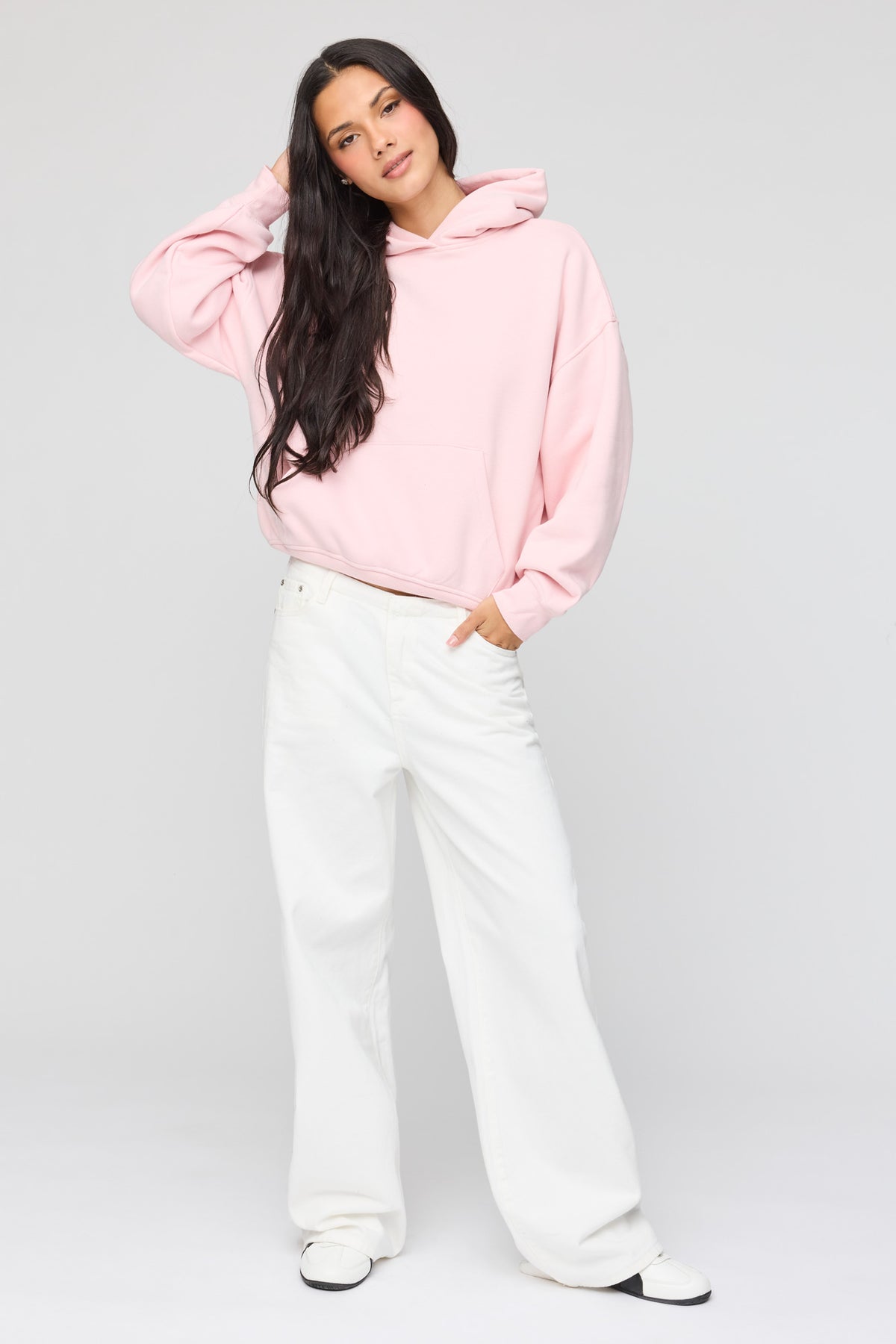 Alt View 3. Luxe Fleece Boyfriend Hoodie - Light Pink