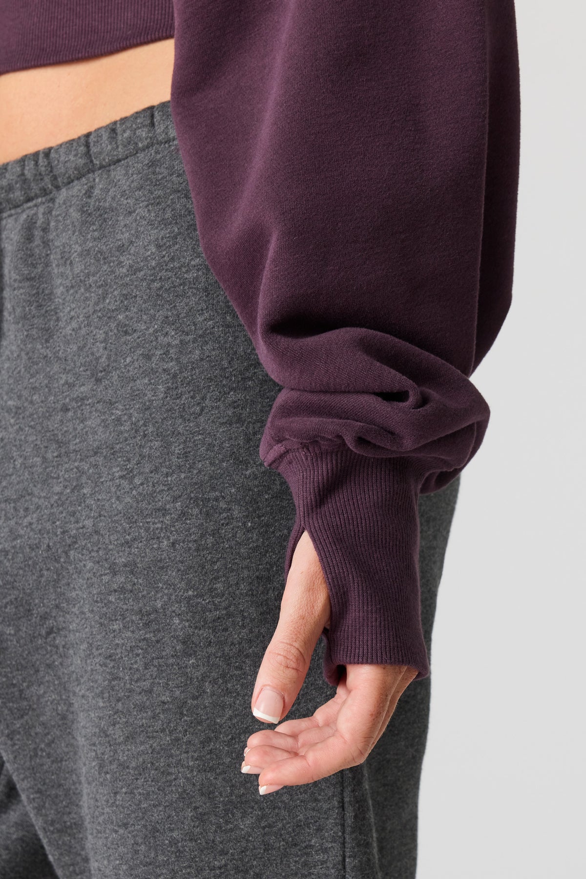 Alt View 4. Luxe French Terry Off Shoulder Sweatshirt - Purple