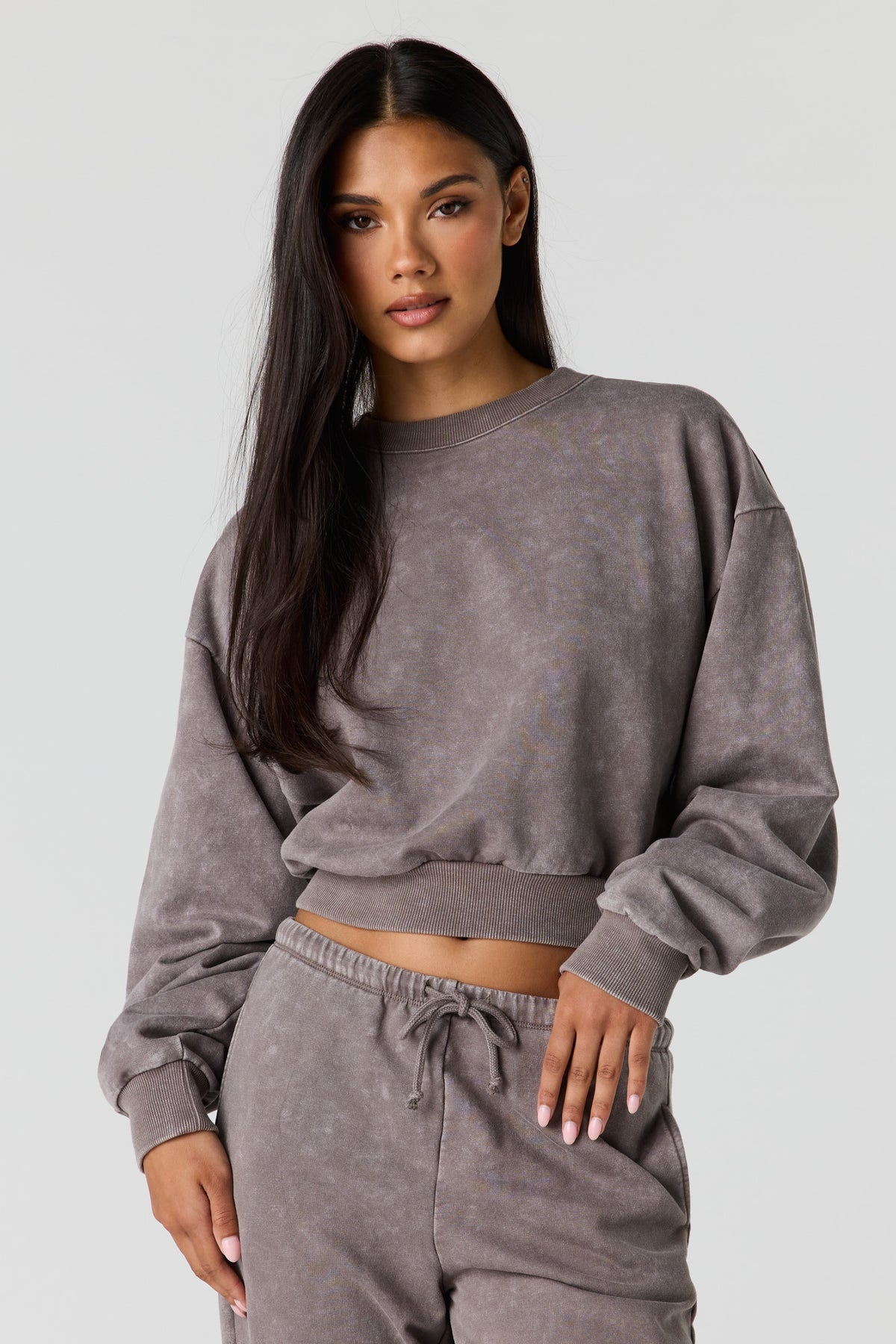 Luxe Fleece Washed Boxy Sweatshirt - Sand