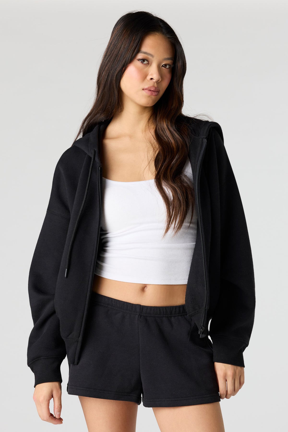 Luxe Fleece Favourite Zip Hoodie - Black