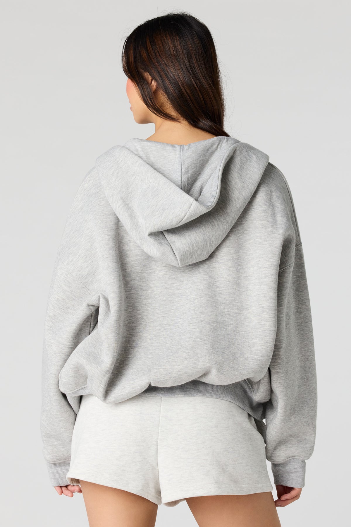 Alt View 2. Luxe Fleece Favourite Zip Hoodie - Heather Grey