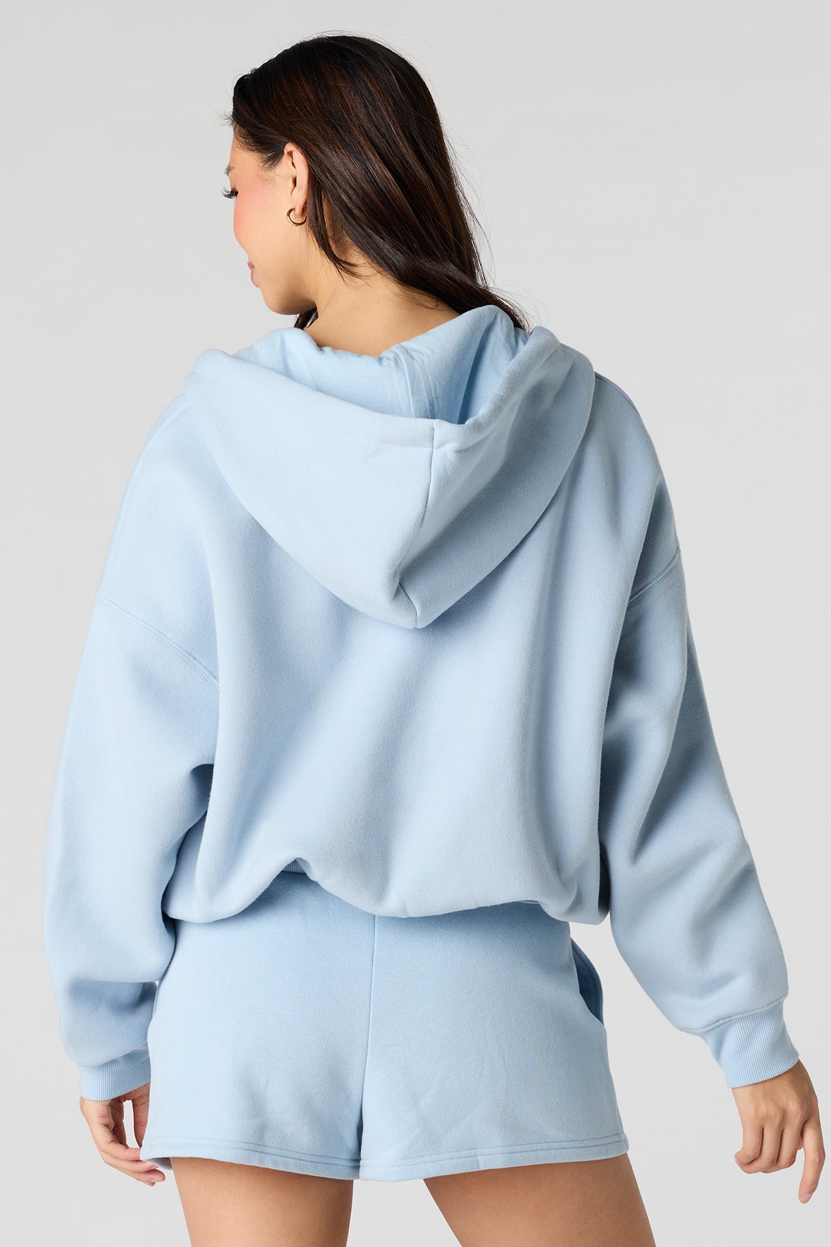 Alt View 2. Luxe Fleece Favourite Zip Hoodie - Light Blue