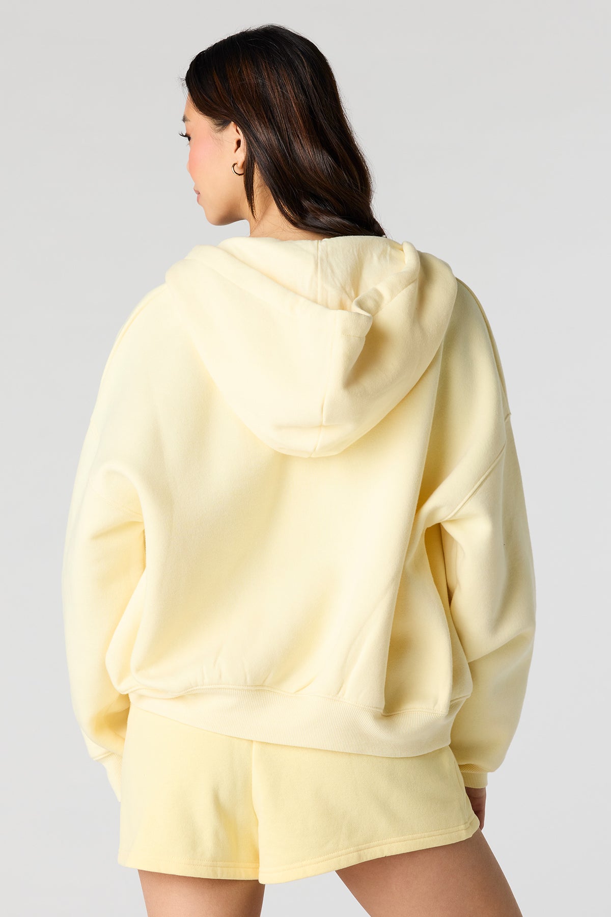 Alt View 2. Luxe Fleece Favourite Zip Hoodie - Yellow