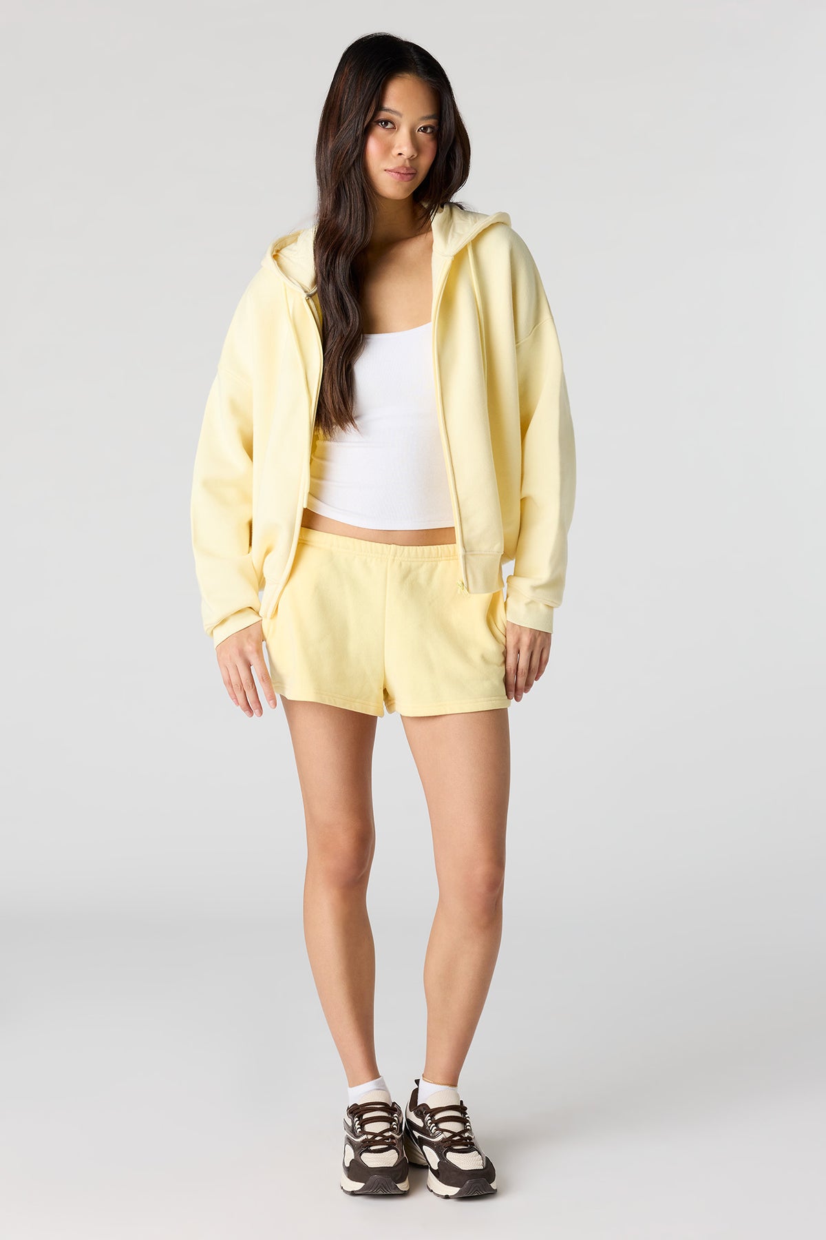 Alt View 3. Luxe Fleece Favourite Zip Hoodie - Yellow