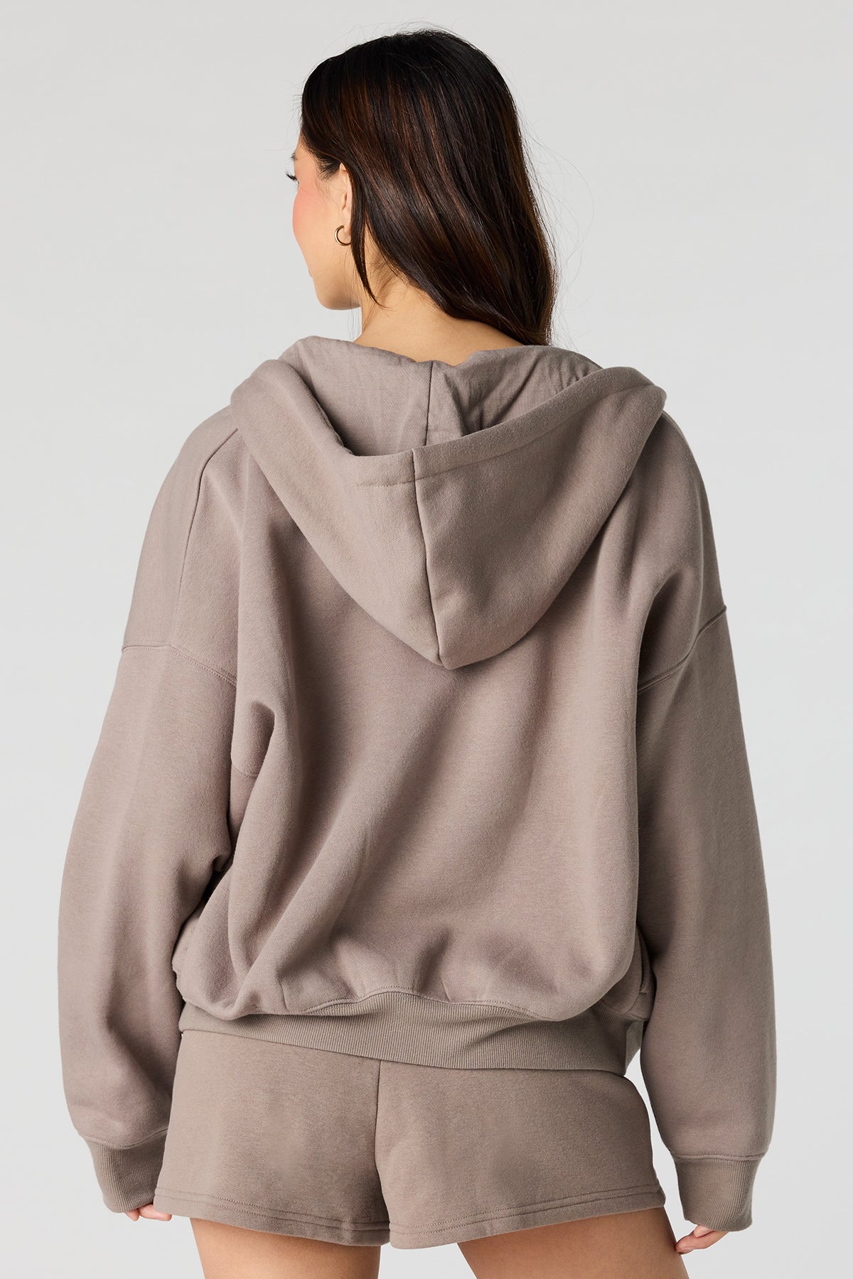 Alt View 2. Luxe Fleece Favourite Zip Hoodie - Taupe