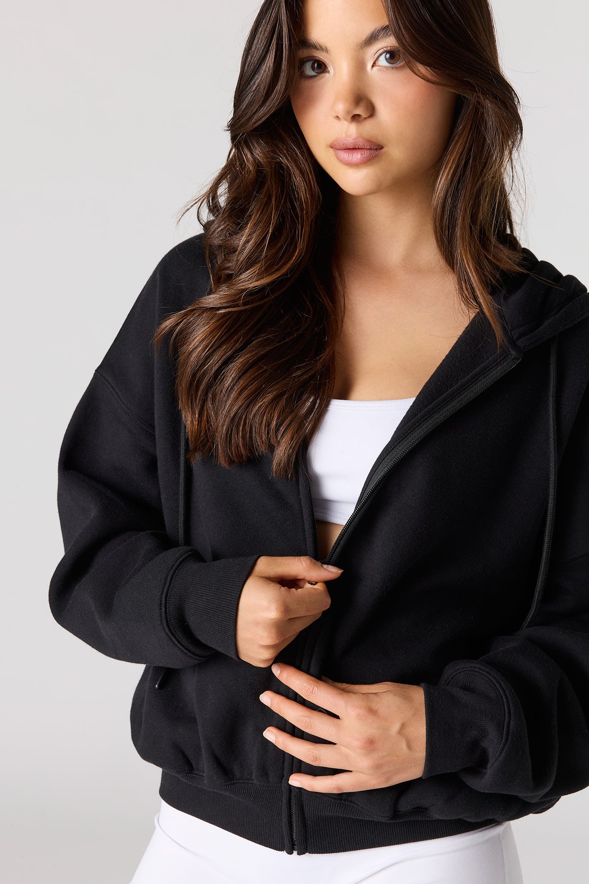 Alt View 4. Luxe Fleece Favourite Zip Hoodie - Black