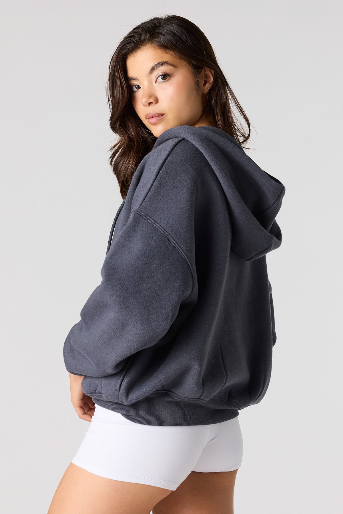 Alt View 2. Luxe Fleece Favourite Zip Hoodie - Dark Grey