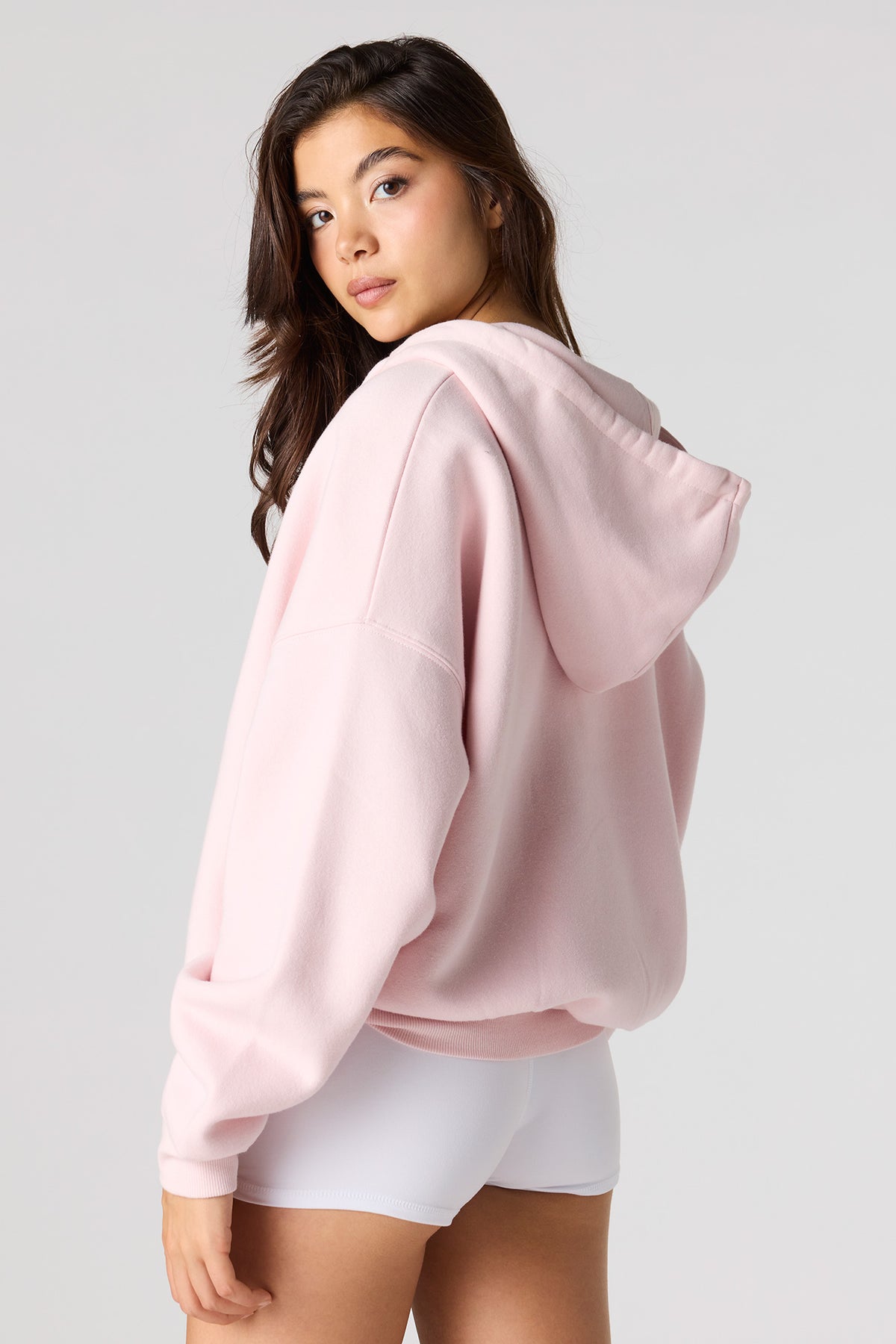 Alt View 2. Luxe Fleece Favourite Zip Hoodie - Light Pink