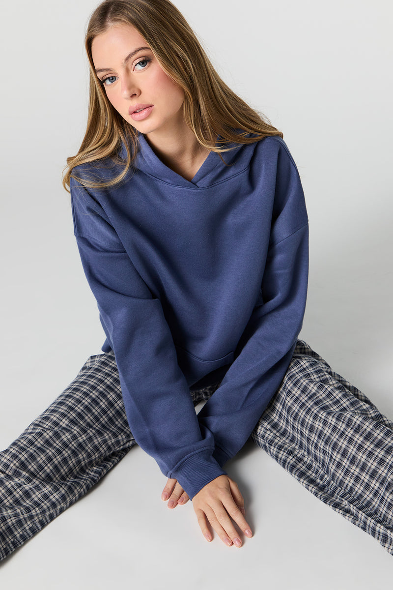 Haut à capuchon en molleton surdimensionné