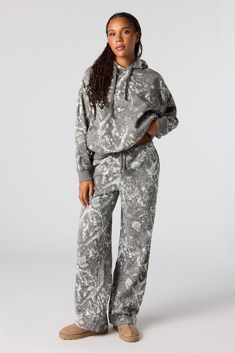 Camo Wide Leg Fleece Sweatpant