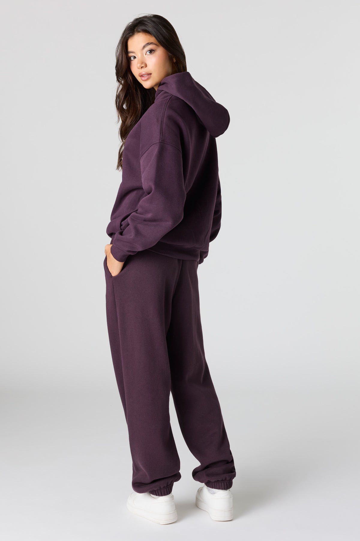 Alt View 3. Luxe Fleece Boyfriend Jogger - Purple