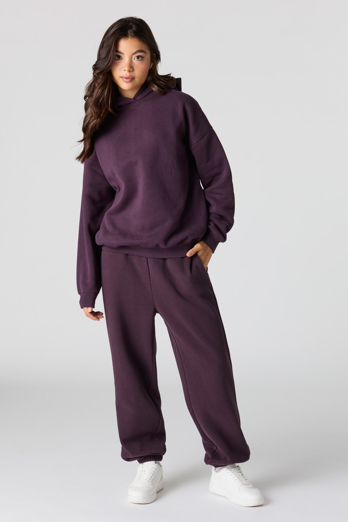 Alt View 4. Luxe Fleece Boyfriend Jogger - Purple