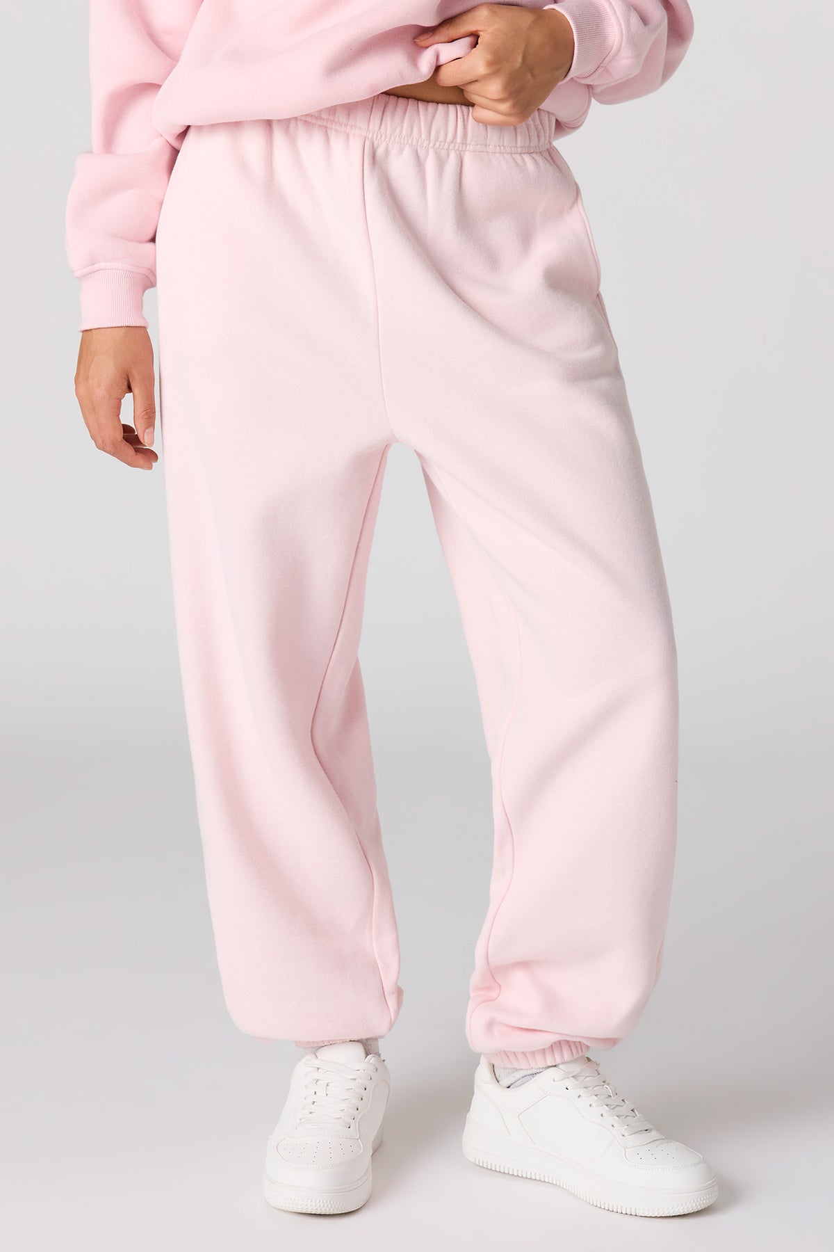 Alt View 2. Luxe Fleece Boyfriend Jogger - Light Pink