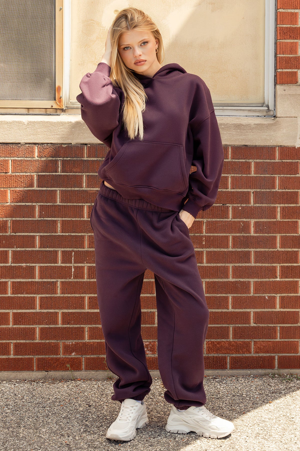 Luxe Fleece Boyfriend Jogger - Brown