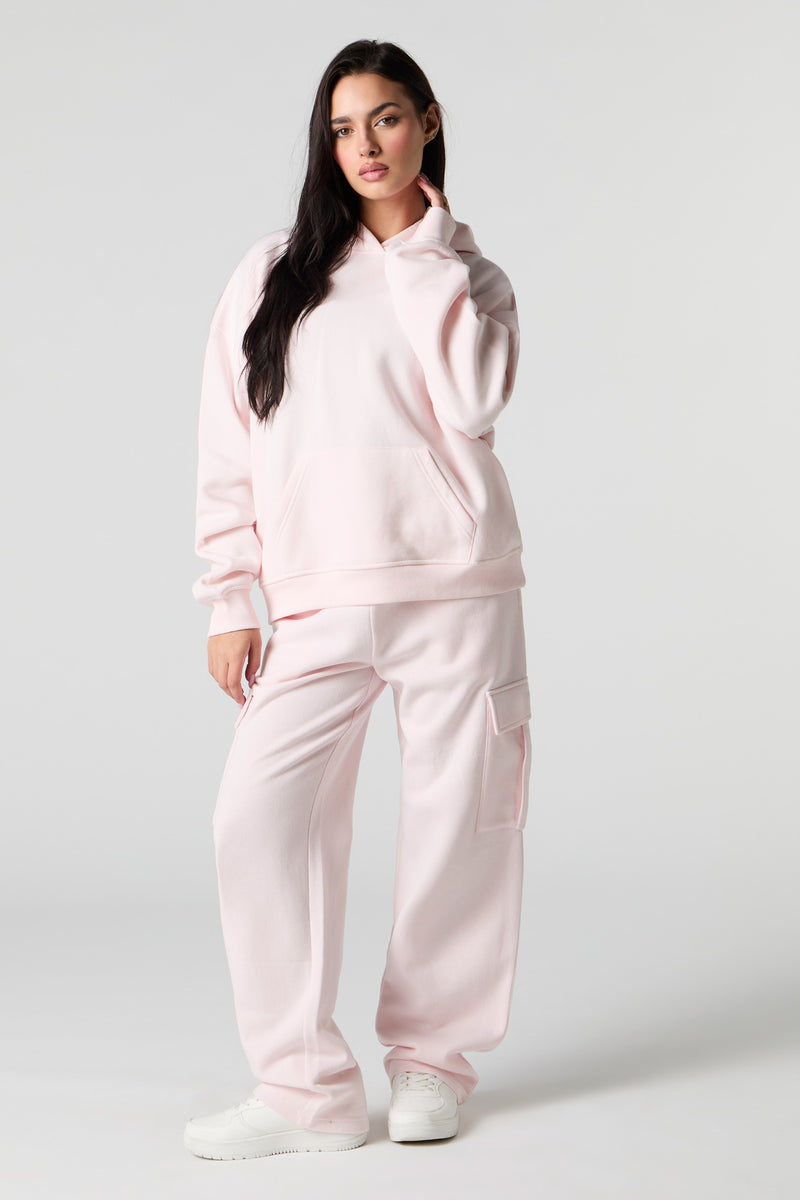 Fleece Wide Leg Cargo Sweatpant