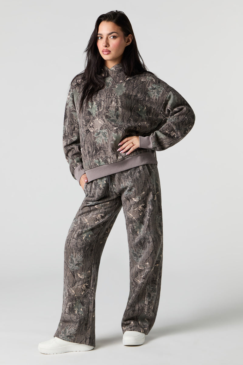 Pantalon en molleton à jambe large