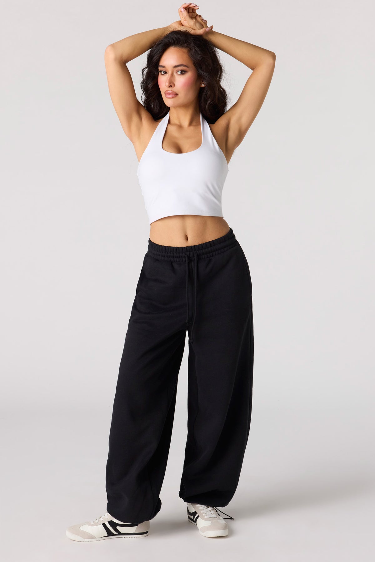 Pantalon d'entraînement à jambe baril en molleton de luxe