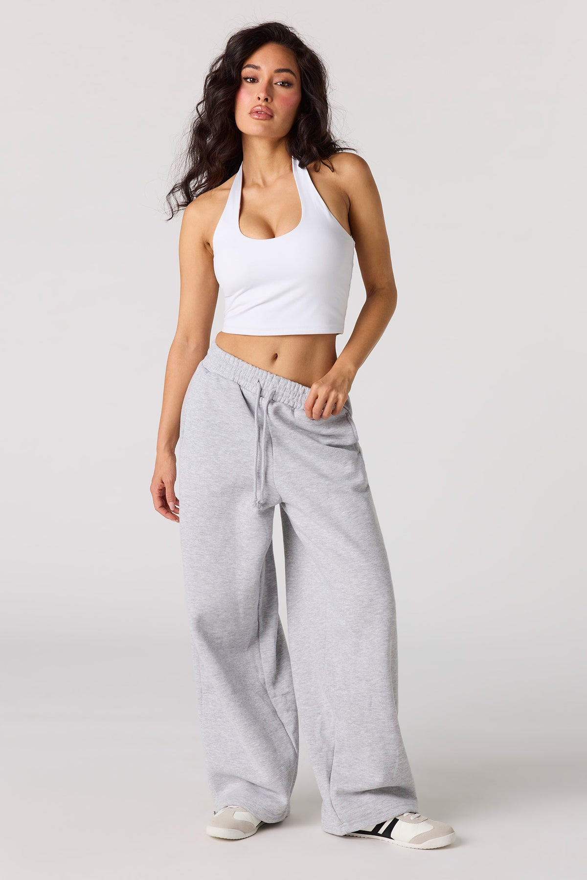 Pantalon d'entraînement à jambe baril en molleton de luxe