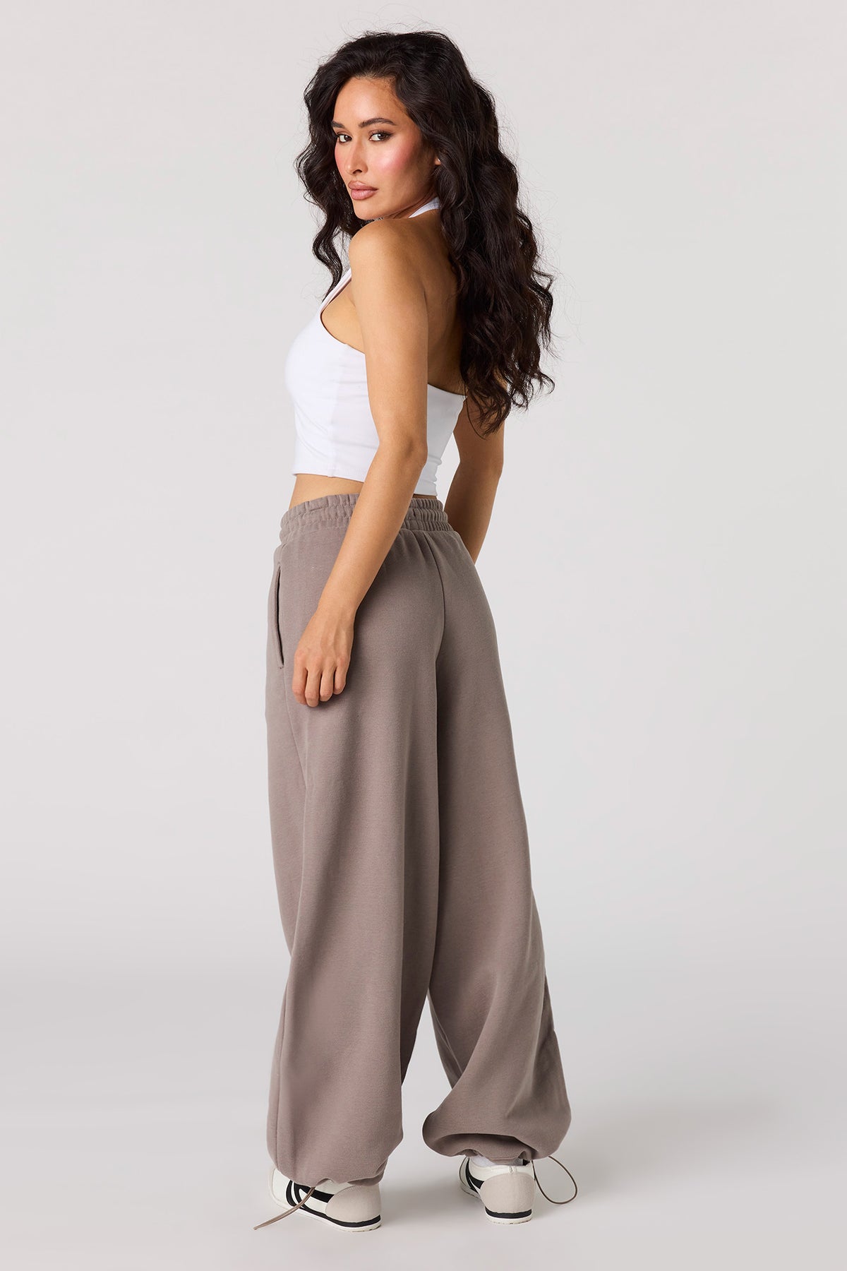 Vue alternative 3. Pantalon d'entraînement à jambe baril en molleton de luxe