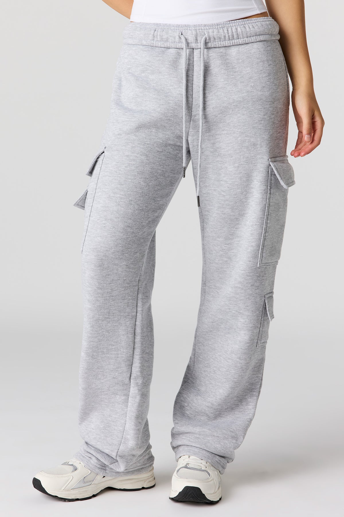 Alt View 2. Luxe Fleece Cargo Sweatpant - Heather Grey