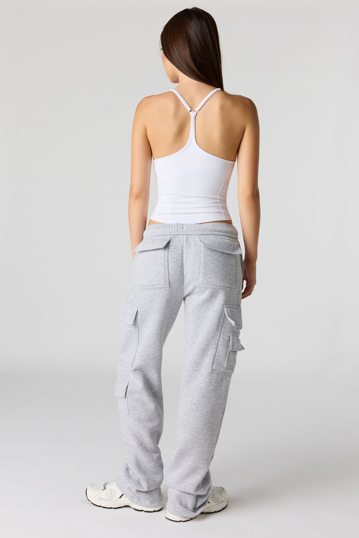 Alt View 3. Luxe Fleece Cargo Sweatpant - Heather Grey