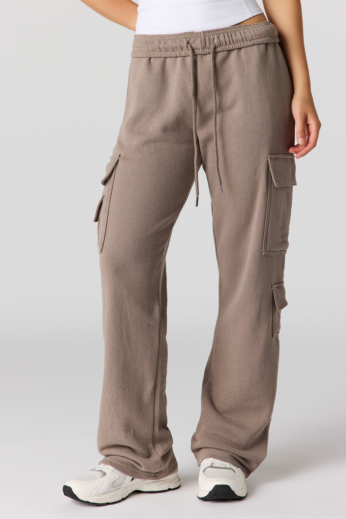 Alt View 2. Luxe Fleece Cargo Sweatpant - Taupe