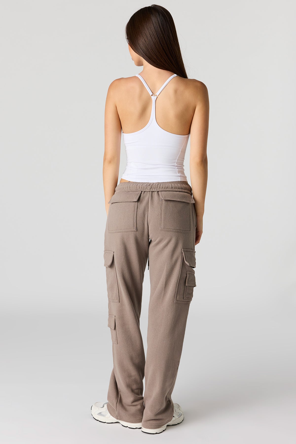 Alt View 3. Luxe Fleece Cargo Sweatpant - Taupe