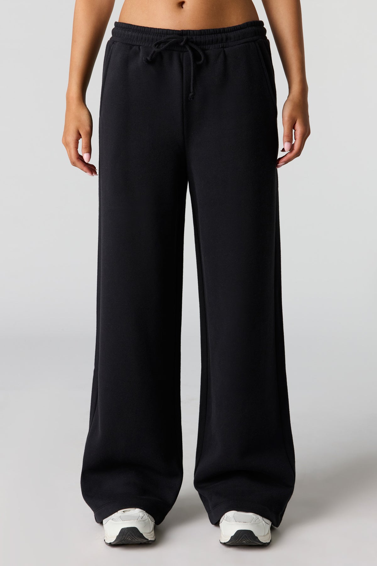 Alt View 2. Luxe Fleece Ultra-Wide Leg Sweatpant - Black