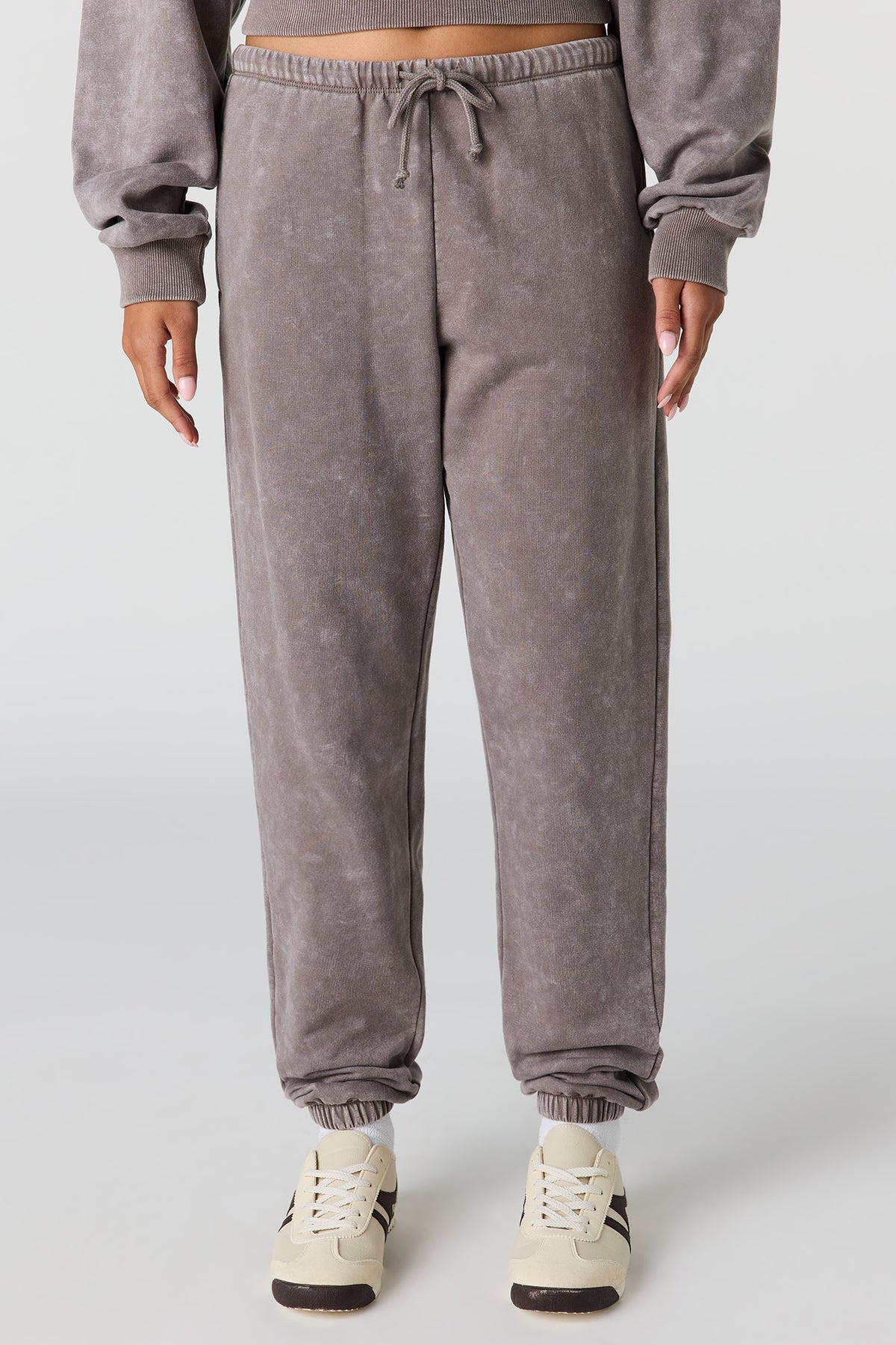 Alt View 2. Luxe Fleece Washed Low Rise Jogger - Sand