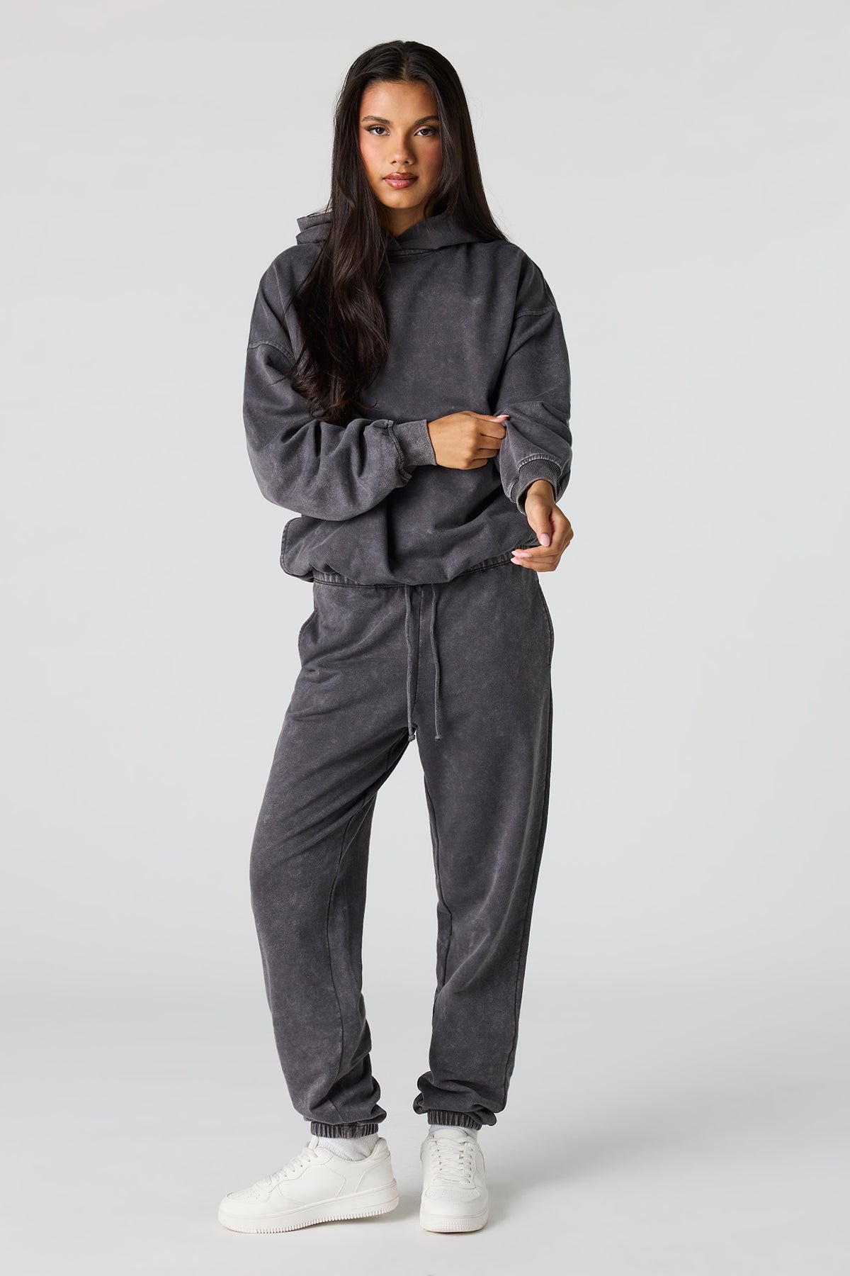 Luxe Fleece Washed Low-Rise Jogger - Grey Blue