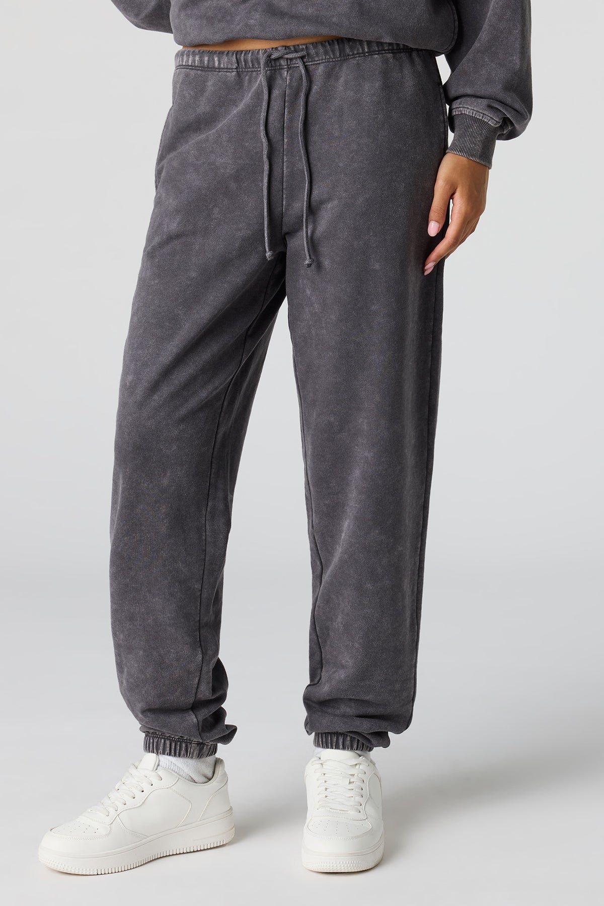 Alt View 2. Luxe Fleece Washed Low-Rise Jogger - Grey Blue