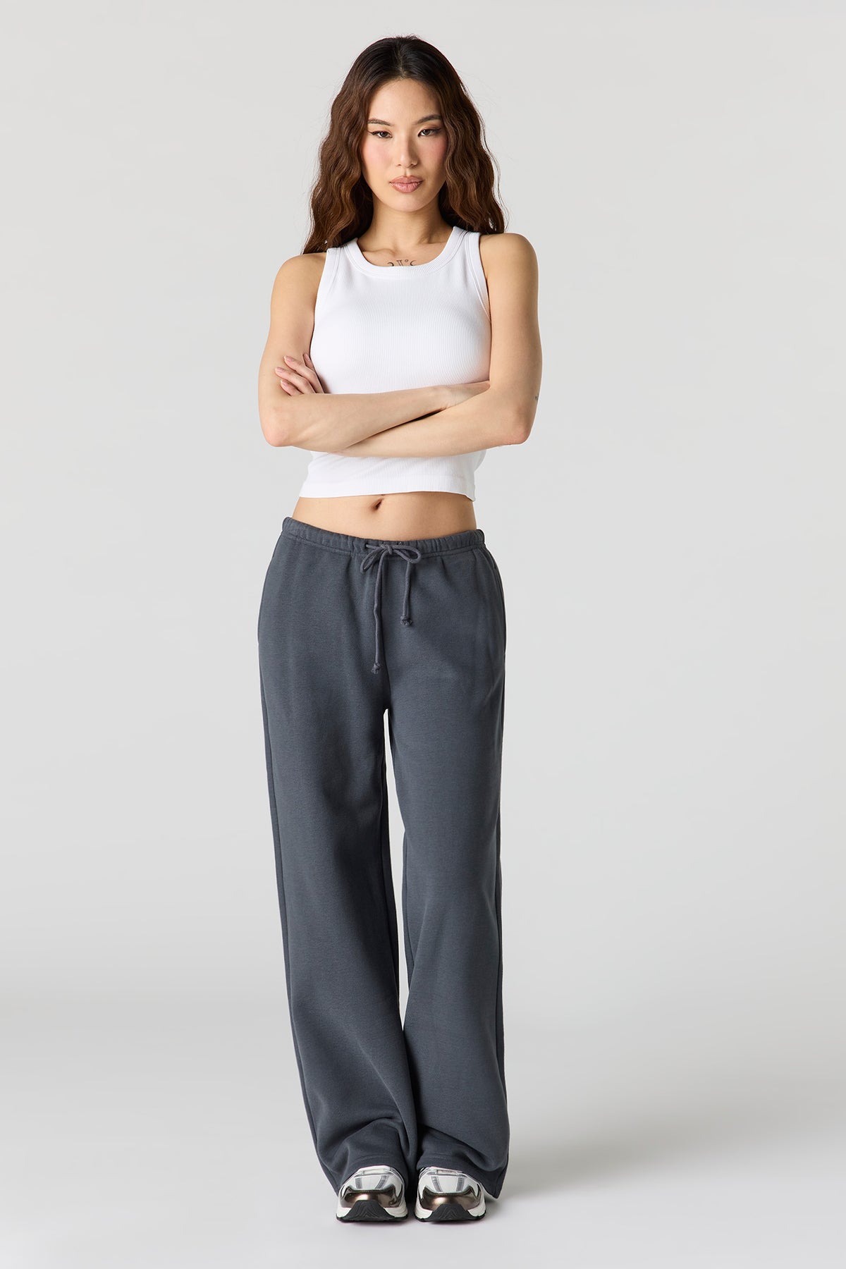 Pantalon d'entraînement à jambe large en molleton de luxe