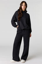 Pantalon d'entraînement à jambe large en molleton de luxe