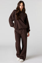 Pantalon d'entraînement à jambe large en molleton de luxe