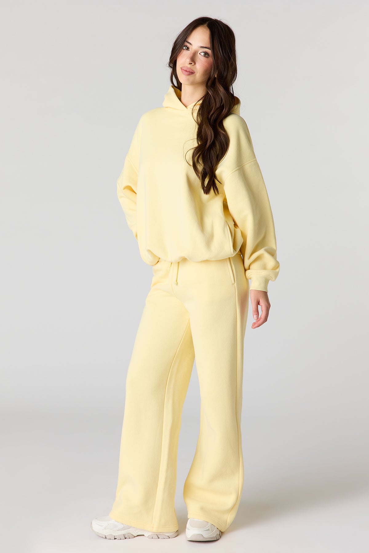 Pantalon d'entraînement à jambe large en molleton de luxe