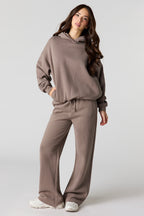 Pantalon d'entraînement à jambe large en molleton de luxe