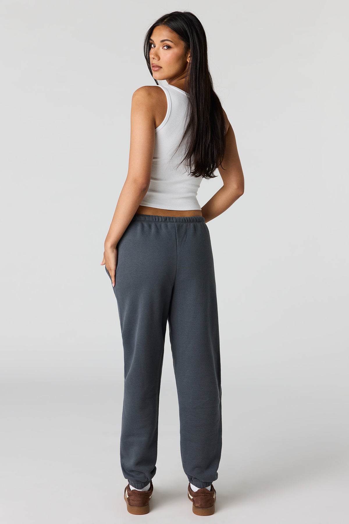 Alt View 3. Luxe Fleece Low-Rise Jogger - Dark Grey