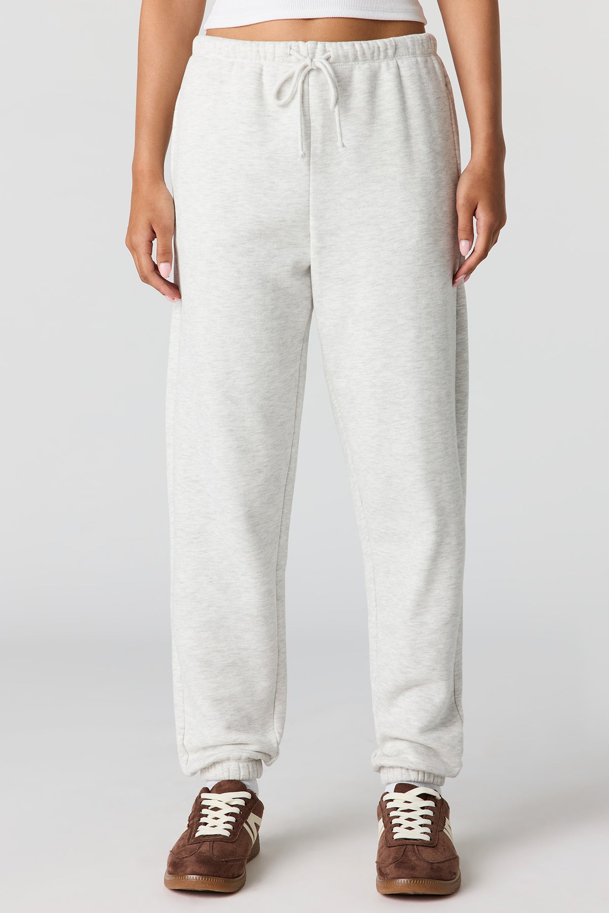 Alt View 2. Luxe Fleece Low-Rise Jogger - Light Grey