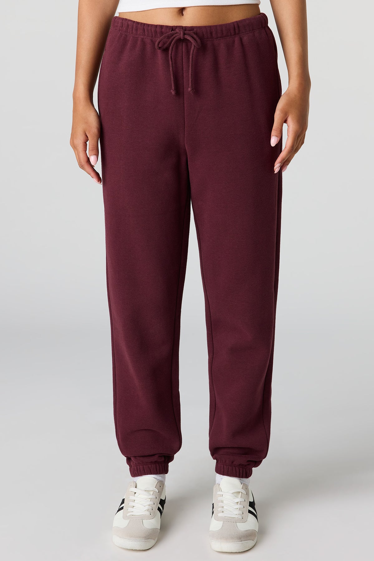 Alt View 2. Luxe Fleece Low-Rise Jogger - Burgundy