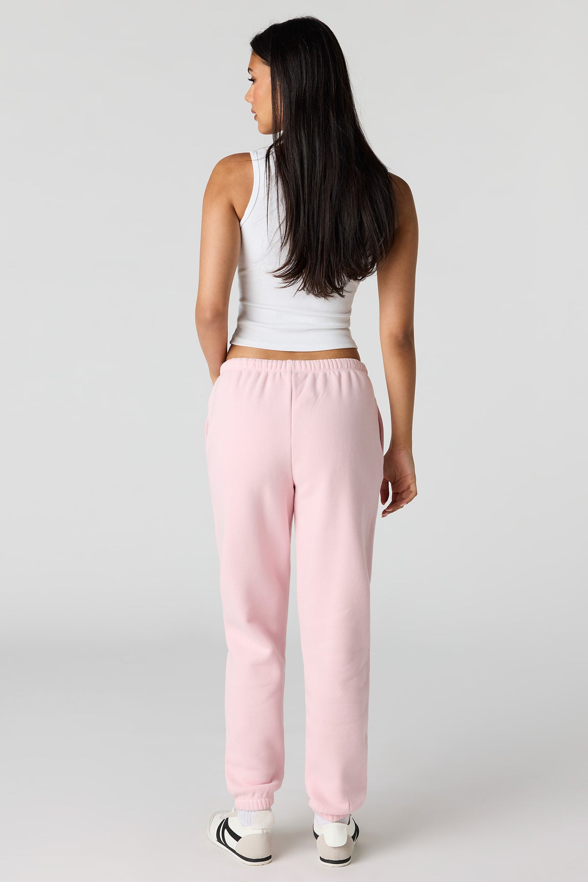 Alt View 3. Luxe Fleece Low-Rise Jogger - Light Pink
